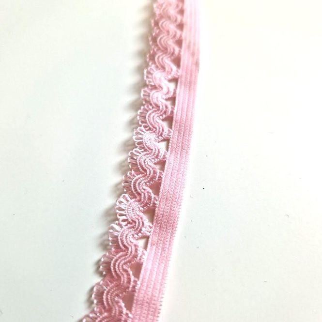 Hovedbilde Kantelastikk picot  9 mm lys rosa