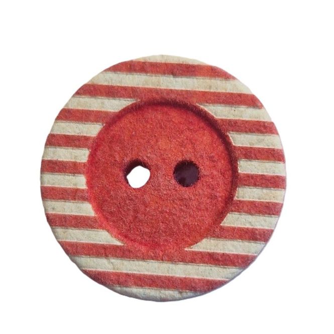 Hovedbilde Knapp 2 hulls eco velvet mørk rosa med striper 15 ...