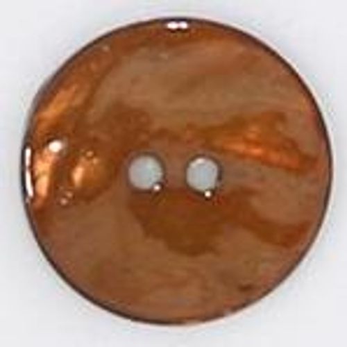 Perlemorsknapp 2 hulls blank terracotta brun 12 mm