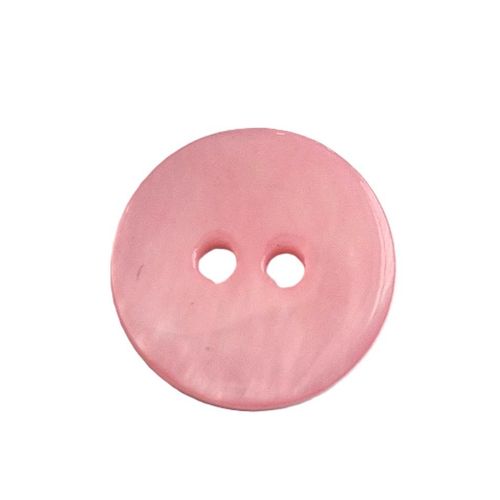 Knapp av perlemor 2 hull 15 mm lys rosa K252805