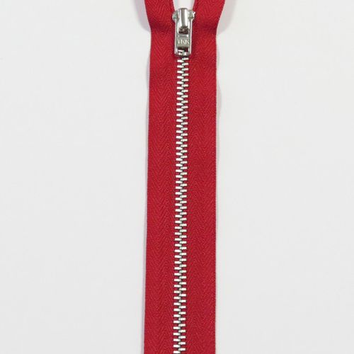 YKK ikke delbar aluminium 4 mm  rød 6 cm