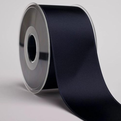 Satin silkebånd 50 mm 0021 mørk marine blå