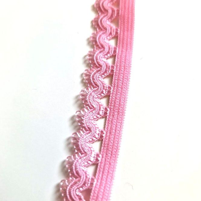Hovedbilde Kantelastikk picot  9 mm rosa