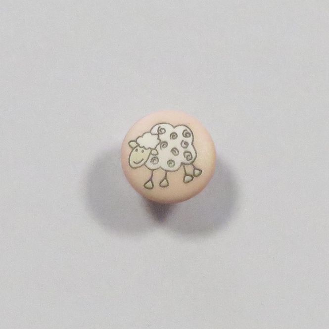 Hovedbilde KNAPP 15 MM MED ØYE LYS ROSA MED SAU