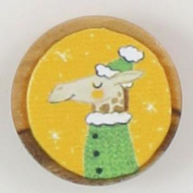 Hovedbilde Knapp  undersydd av oliventre malt sjiraff gul 15 ...