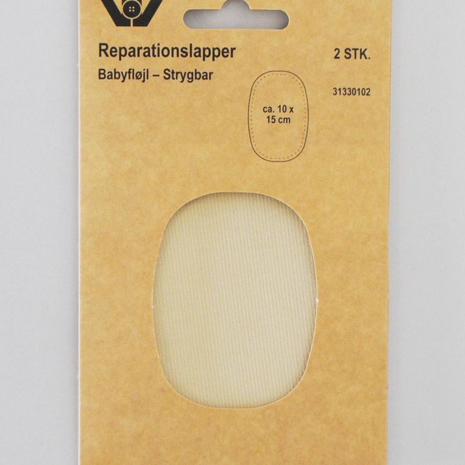 Hovedbilde Reparasjonslapp babyfløyel 2 stk beige