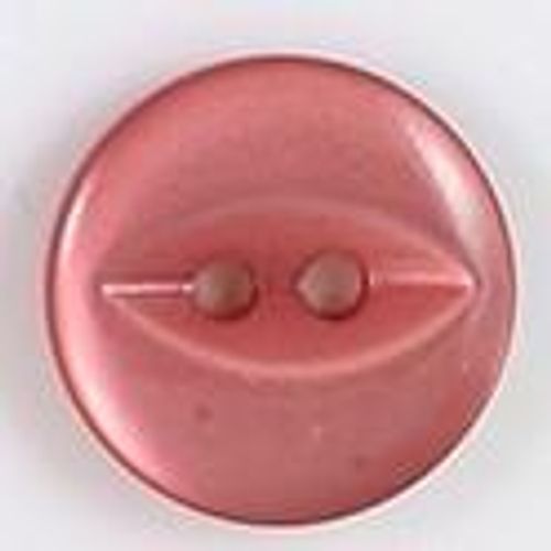 Polyesterknapp klassisk 2 hulls matt gammel rosa 15 mm