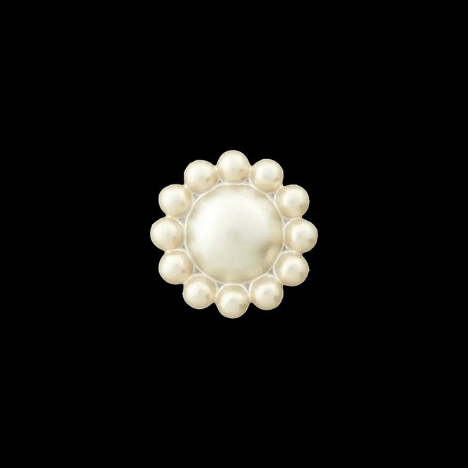Hovedbilde Polyesterknapp øyeknapp creme ecru blomst 12 mm