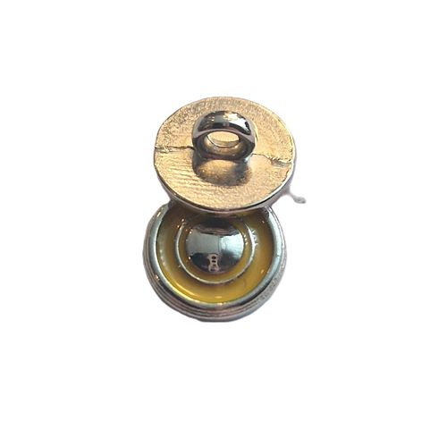 Metallknapp med øye gul 9 mm 