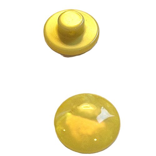 Knapp med øye gul perlemor 13 mm