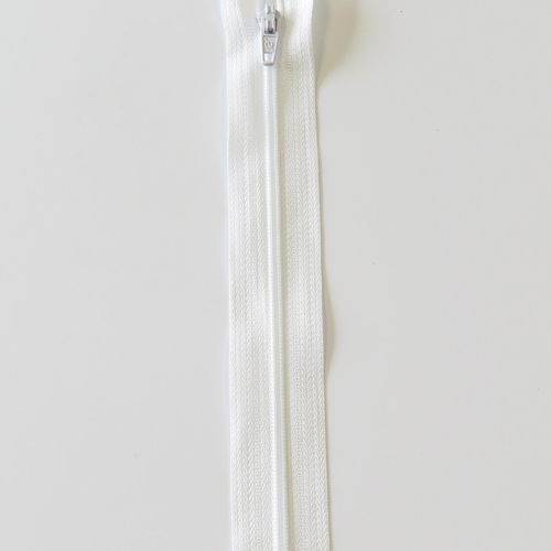 Kjolelås 4 mm spiral ikke delbar hvit 25 cm