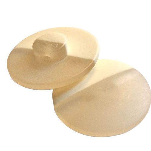 Polyesterknapp med øye todelt creme 23 mm
