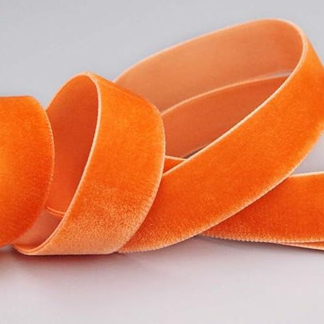 Hovedbilde Fløyelsbånd 22 mm oransje