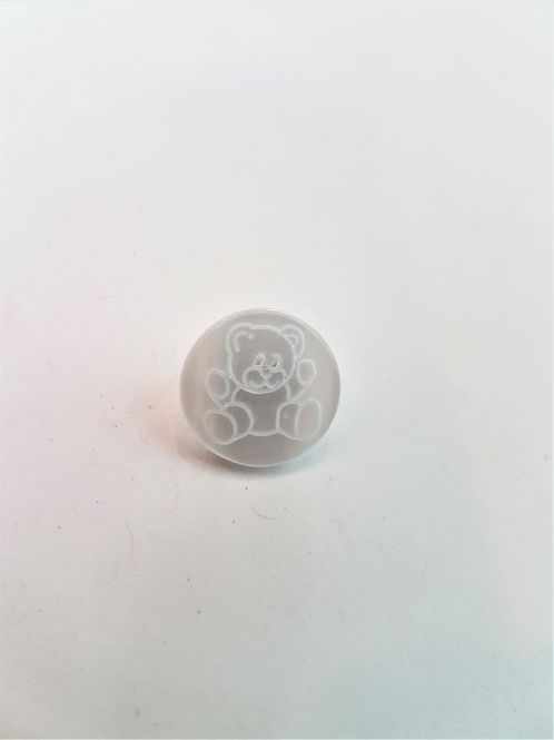 Hovedbilde Barneknapp polyesterknapp øyeknapp med bamse hvit ...