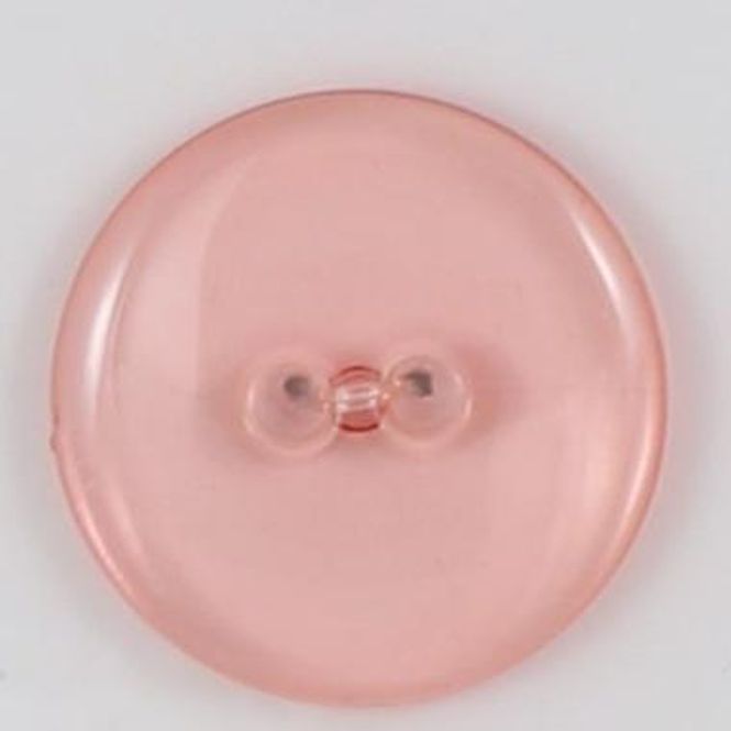 Hovedbilde Polyesterknapp 2 hulls transparent matt  rosa 11 ...